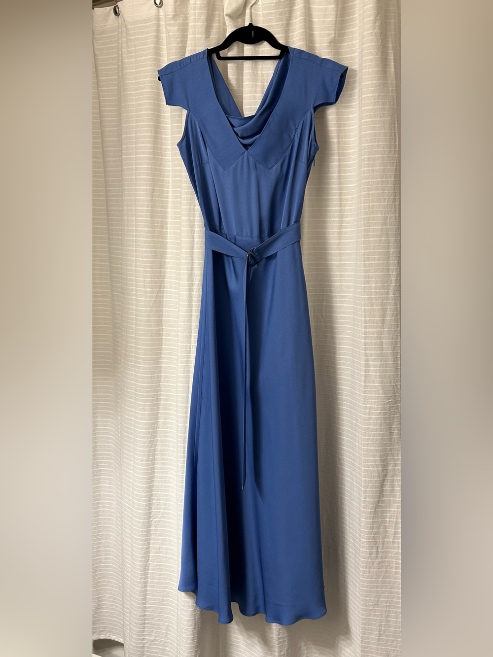 Ted Baker Slate Blue Cowl-Neck Maxi Dress with Self Tie